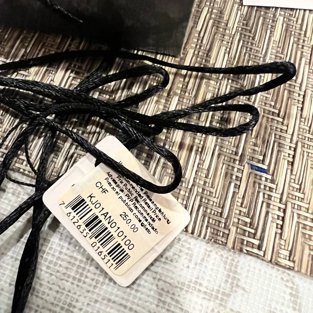 NEW Calvin Klein silver black N-lace necklace unique polished one of a kind